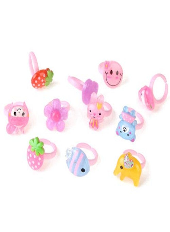 Ngel Little Girl Cute Lovely Jewel Rings Girl Pretend Play and Dress Up Rings for Party Rings Set Cartoon Cute Kids Accessory Gift for Children (Pack of - 36) - Image 5